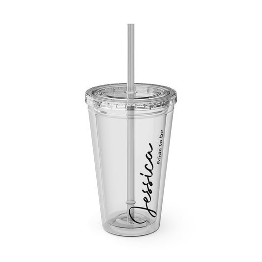 Personalized Sunsplash Tumbler with Straw - 16oz - Perfect Gift for Bridal Party